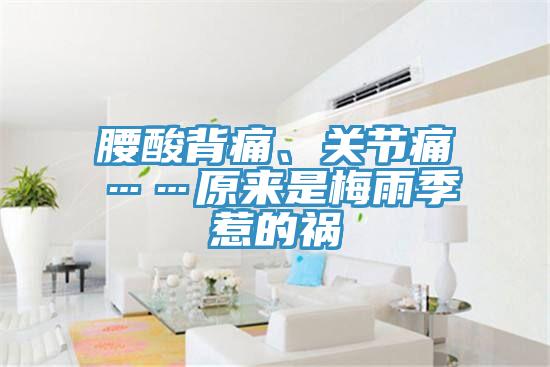 腰酸背痛、關(guān)節(jié)痛……原來是梅雨季惹的禍