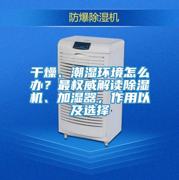 干燥、潮濕環(huán)境怎么辦？最權(quán)威解讀除濕機(jī)、加濕器，作用以及選擇