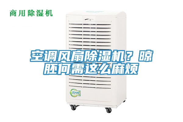 空調風扇除濕機？晾胚何需這么麻煩
